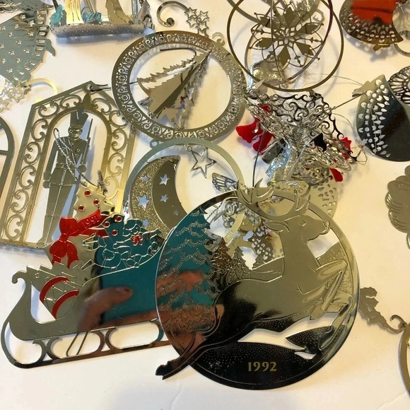 Vintage Christmas ornaments Thin Silver - Picture 1 of 7